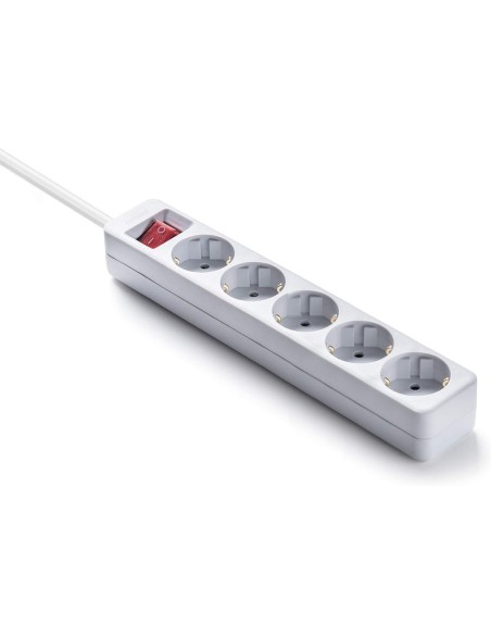FAMATEL – Regletas ecosockets 5 tomas | Enchufes con Interruptor Luminoso | 1,5 Metros|Blanco
