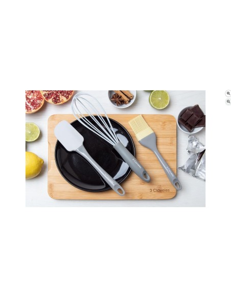 3 Claveles - Pincel de Cocina, Amarillo, 22 cm, de Silicona, BPA Free