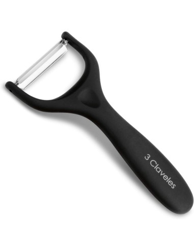 3 Claveles - Pelador mango ancho cuchilla lisa color negro