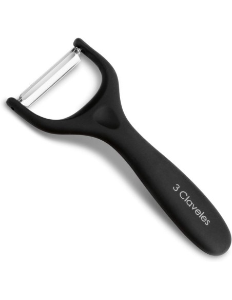 3 Claveles - Pelador mango ancho cuchilla lisa color negro