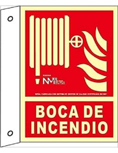 NMZ - A02708 Banderola Luminiscente Boca de Incendio Clase A PVC 1mm 21x30cm