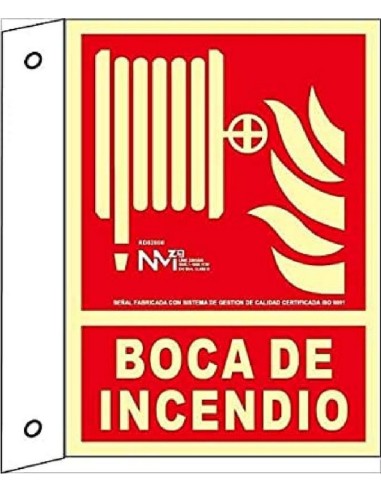 NMZ - A02708 Banderola Luminiscente Boca de Incendio Clase A PVC 1mm 21x30cm