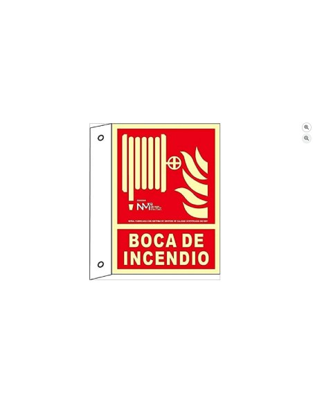 NMZ - A02708 Banderola Luminiscente Boca de Incendio Clase A PVC 1mm 21x30cm