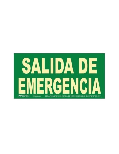 NMZ - Señal Salida de Emergencia PVC Clase B | 320 X 160mm