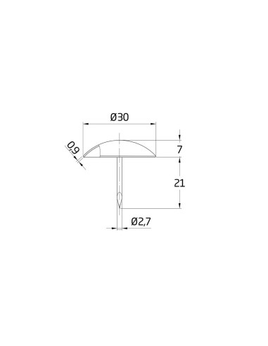 Amig - Pack de 4 Clavos Decorativos para Forja - Ø 30 mm - Forma Redonda |Acero Negro