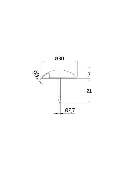 Amig - Pack de 4 Clavos Decorativos para Forja - Ø 30 mm - Forma Redonda |Acero Negro