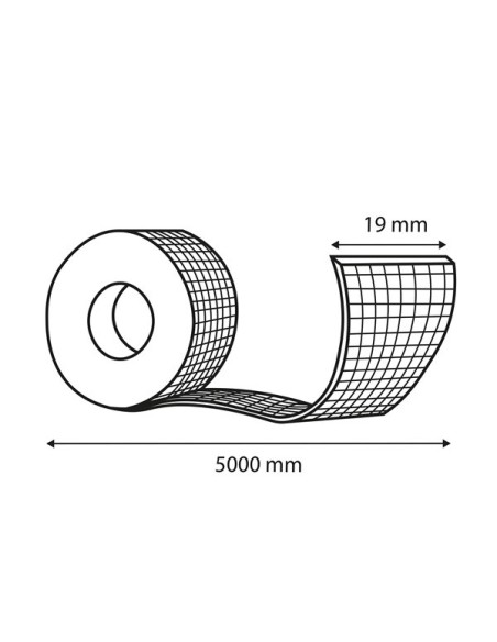 Brinox - Cinta nano adhesiva con malla 2 caras. 19 mm x 5 m