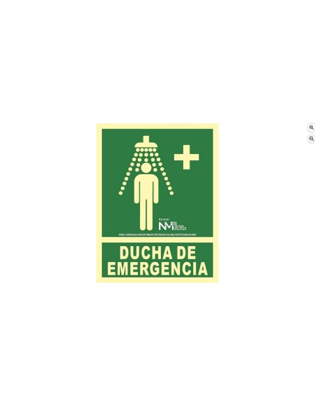 NMZ - B14107 |Señal Luminiscente Ducha De Emergencia Clase B PVC 0,7mm 22,4x30cm