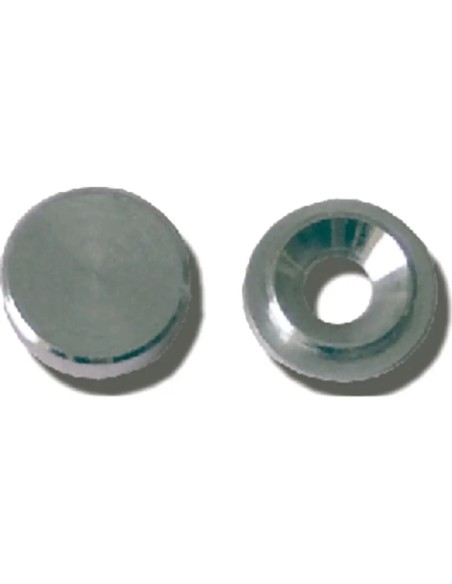 Pack de 100 unidades de embellecedores de latón con acabado liso níquel de 14 mm de diámetro, Modelo 39 de Manufacturas Maestro.