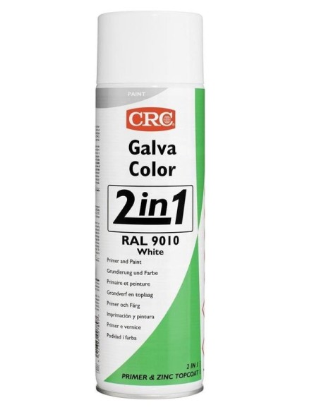 CRC - Galvacolor ral 9010 Blanco | 500 ml | 2 en 1