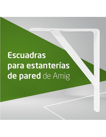 Amig - Soporte para Estanterías | Escuadra para Estanterías Medida: 200x125 mm