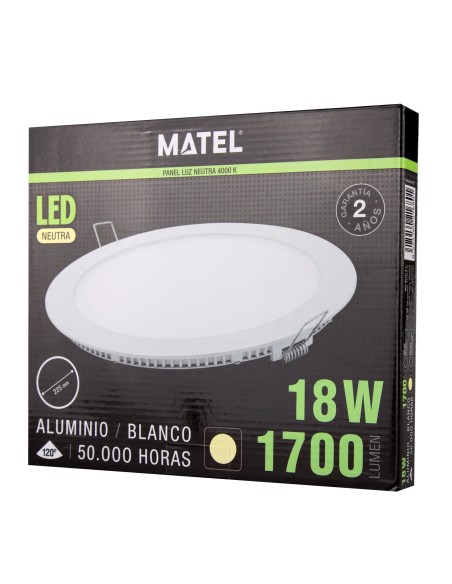 Matel - Downlight LED Redondo 18 W Luz Neutra