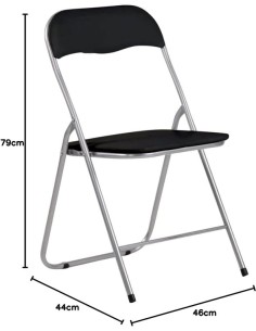 Silla Plegable Basic Acolchada Negro 2