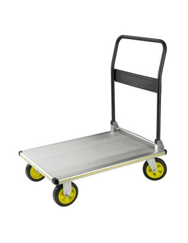Carro plataforma de aluminio industrial Gayner PT300N con capacidad de 300 kg y asa plegable negra