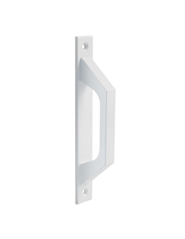 Amig - Manillón de Líneas Rectas de Aluminio Color Blanco para Puertas Correderas o Abatibles de Paso - 198 x 25 x 40 mm