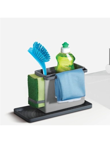 Metaltex - TIDY TEX |  Organizador Modular de Limpieza de Cocina, Gris