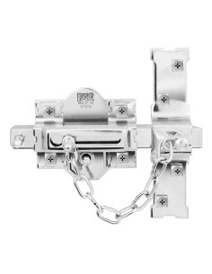 Cerrojo FAC 308-R/80 para puerta derecha en acabado niquelado con cadena de seguridad