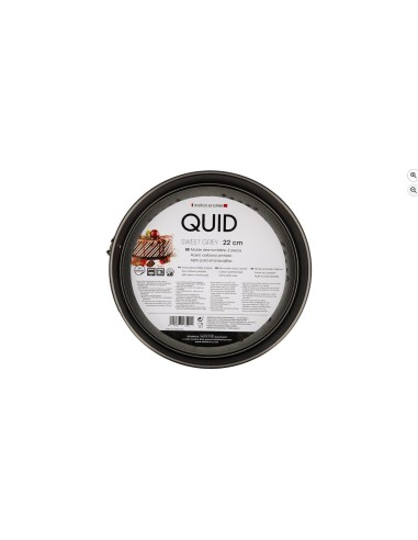 Quid - Molde Redondo Desmontable Acero Pintado Negro 22cm |