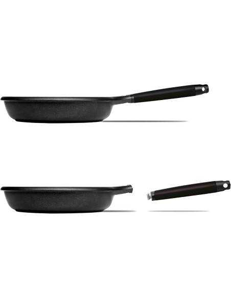 Castey - Sartén Inducción 20 cm | Mango Negro Desmontable