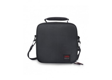 BOLSA PORTA ALIMENTOS COMPACT CON ASA Y CINTA COLGADORA - NEGRA