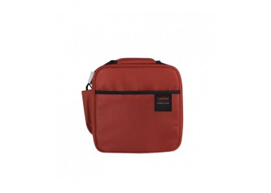 LUNCH BAG SOFT NEGRO-ROJO + 2 CONTENEDORES